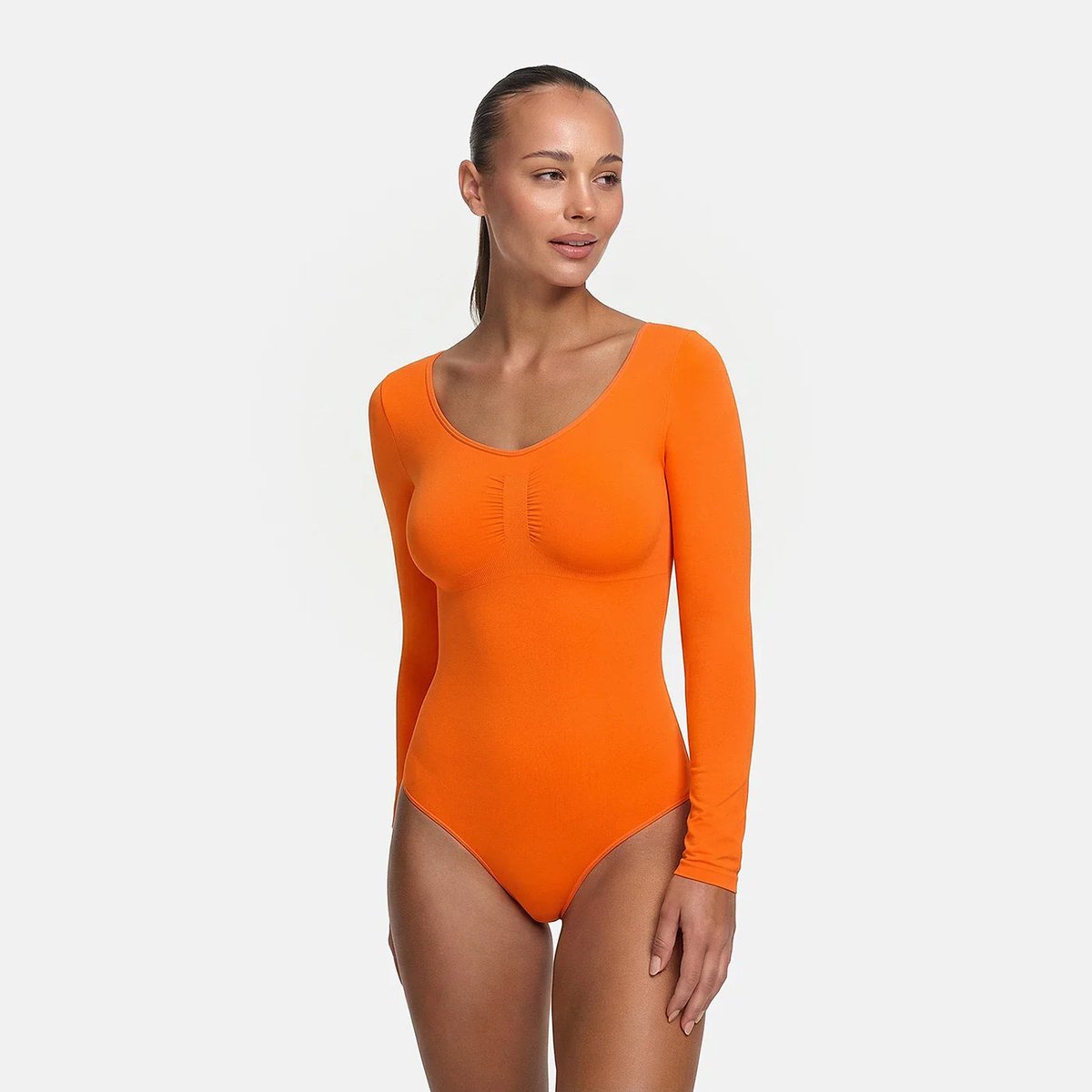 cfab by creamy fabrics Creamy Fabrics - Bodysuit Sculpting Shapewear Lange Mouwen Met Slip - Ademend - Anti-Zweet - Ultra Zacht - Comfortabel - Sculptend - Perfecte Pasvorm