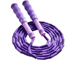 Springtouw Parelkoord - Fitness Touw - Conditie Opbouw - Verstelbare Lengte - 2.8 Meter - Paars