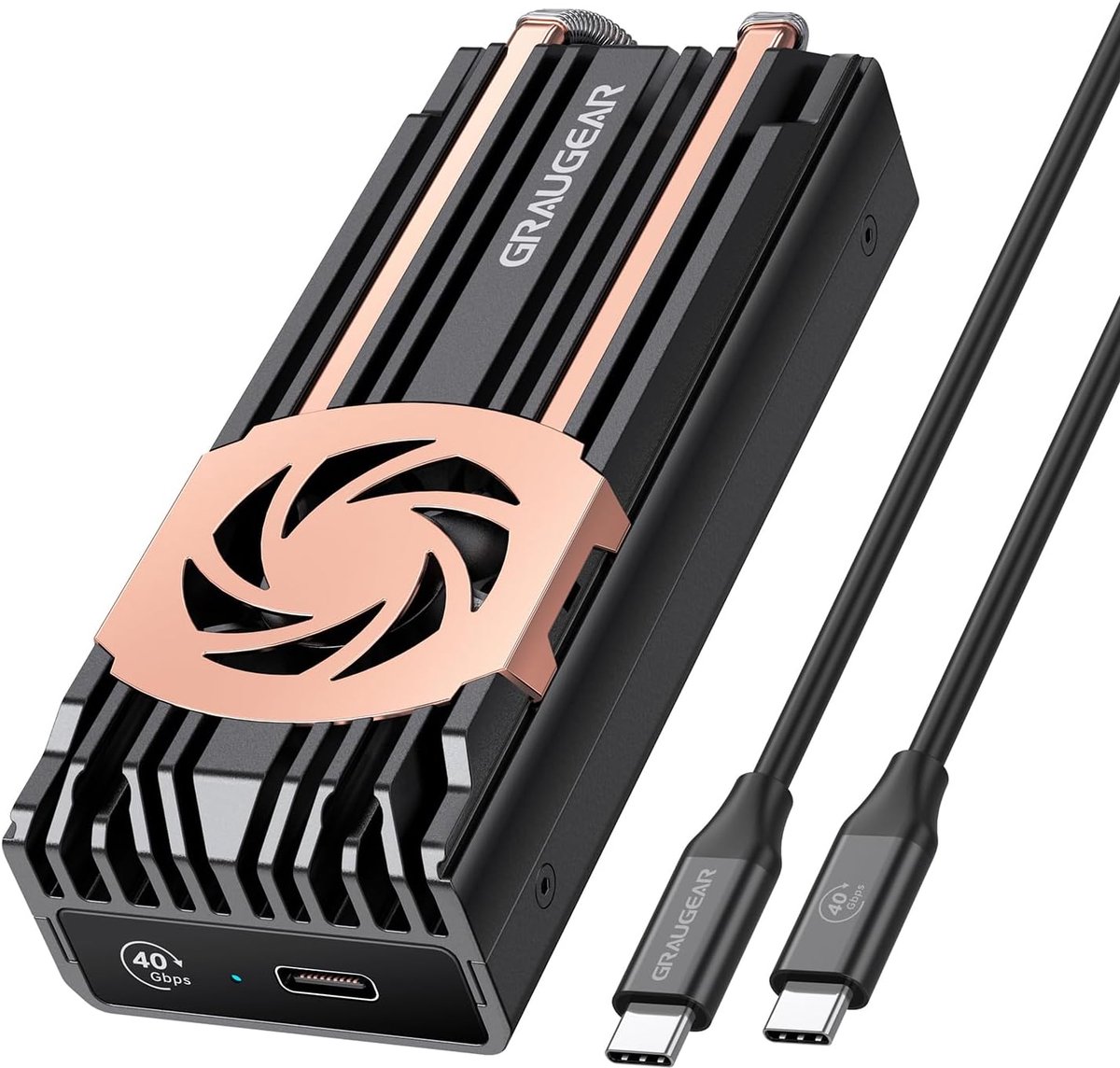 Externe SSD Behuizing - NVMe Enclosure M.2 - Snelle Data Transfer - 40 Gbps USB 4.0 - 22mm SSD - Zwart