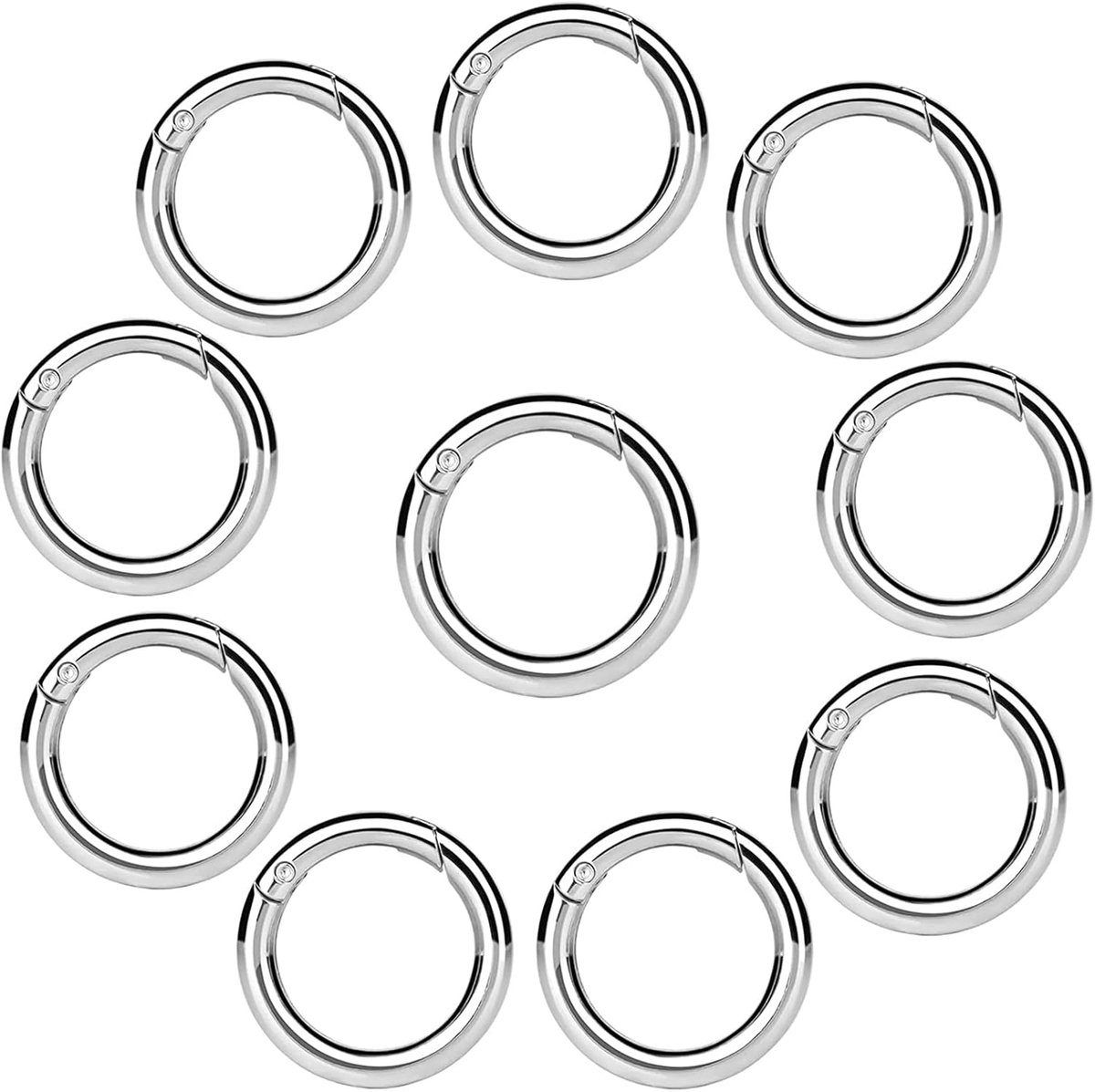 Ronde Karabijnhaken - S-Haken Clips - Dagelijks Gebruik - Zinklegering Materiaal - 25 mm - Zilver