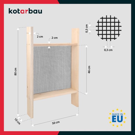 KOTARBAU® Grondzeef, Bouwzeef, 3 x 3 mm, Staal + Hout, 80x50 cm, Zandzeef, Zwart Natuurlijk, Tuinzeef, Grote Grondzeef, Compostzeef, voor Aarde en Stenen van Merkloos	 — afbeelding 3
