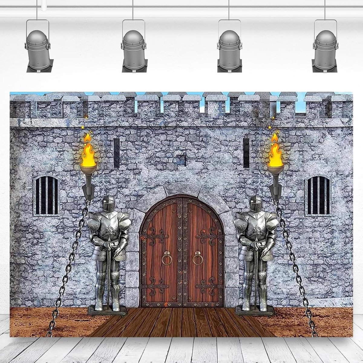 Middeleeuwse Achtergrond - Kasteel Banner - Feest Decoratie - Levendige Print - 150x100cm