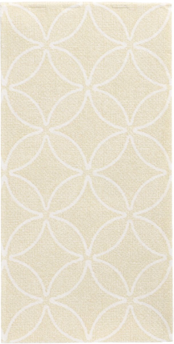 5x 50 Servetten ROYAL Collection 1/8 vouw 40 cm x 40 cm champagne Circle Flowers