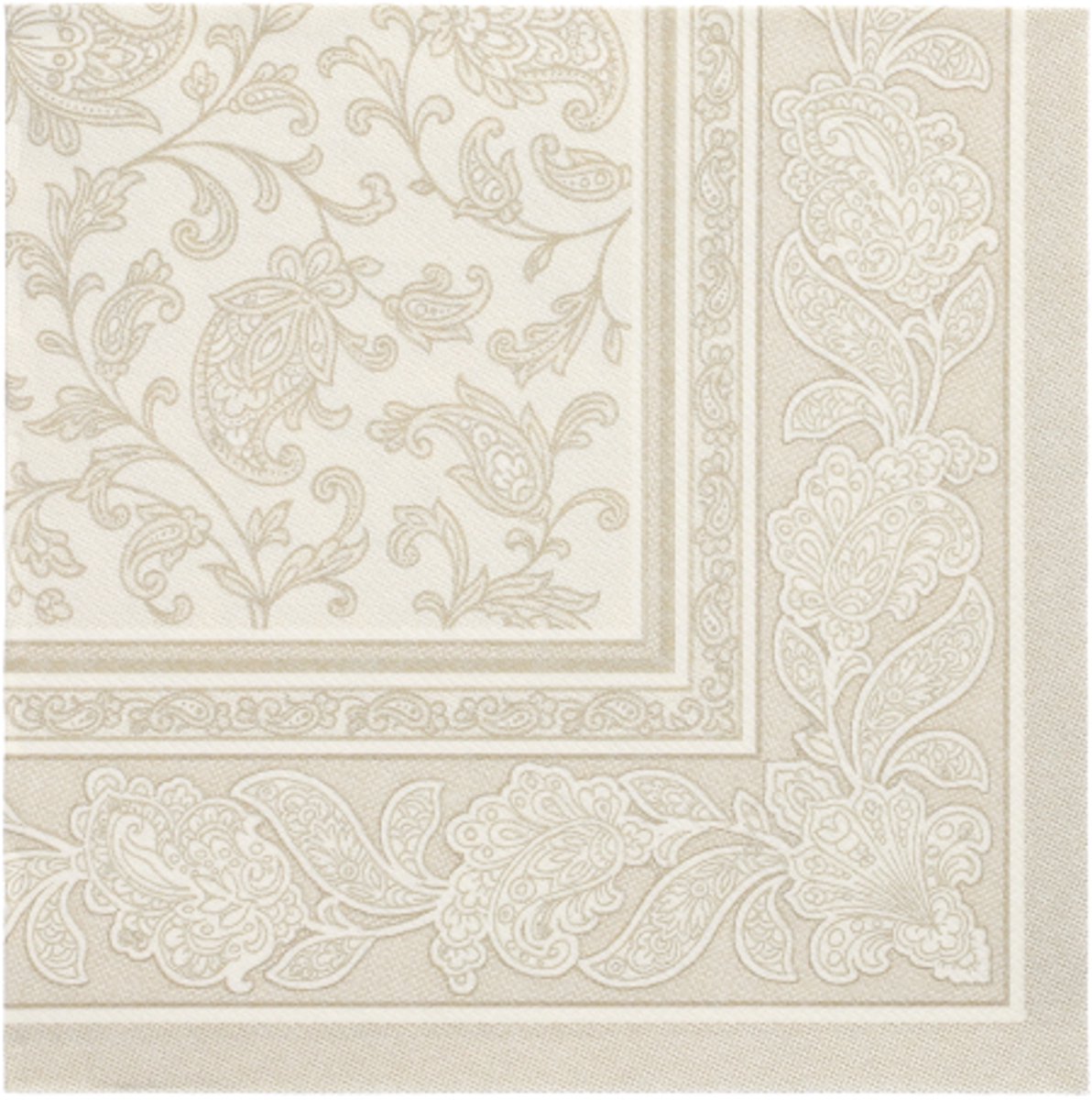 5x 50 Servetten ROYAL Collection 1/4 vouw 40 cm x 40 cm champagne Ornaments