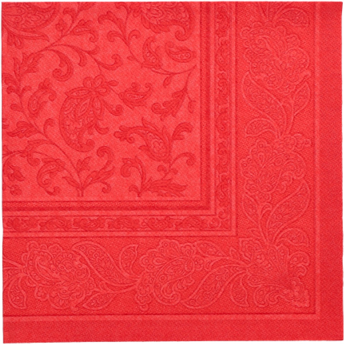 5x 50 Servetten ROYAL Collection 1/4 vouw 40 cm x 40 cm rood Ornaments