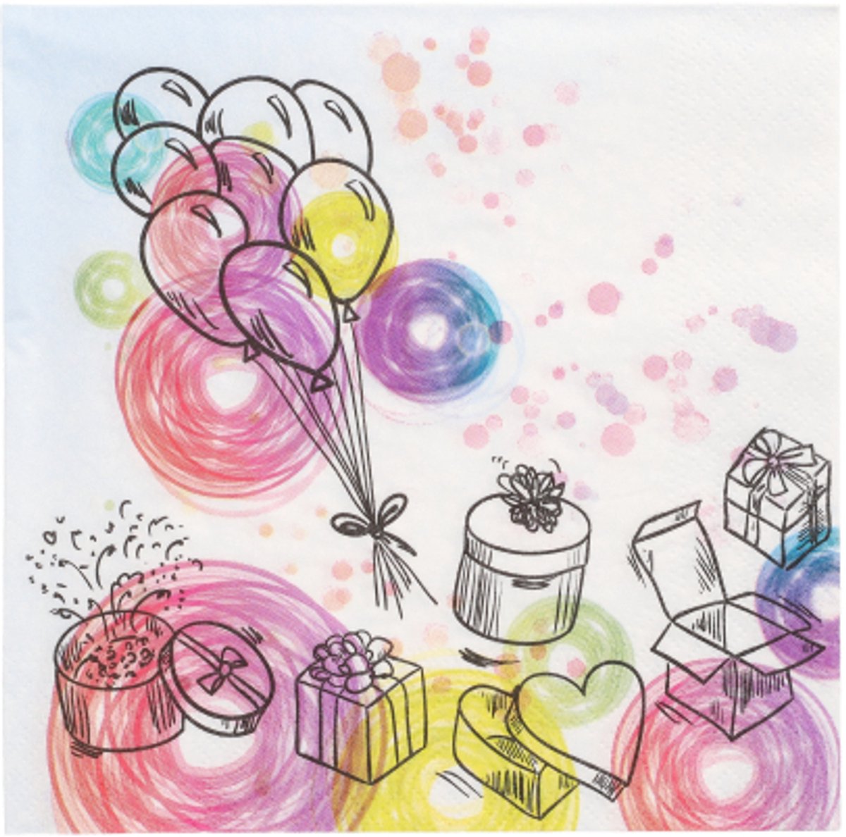 10x 20 Servetten 3-laags 1/4 vouw 33 cm x 33 cm Birthday Gifts