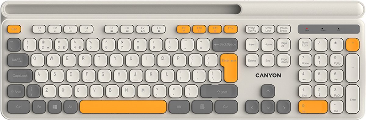 Canyon HKB-W03 Serie - Draadloos Toetsenbord - Beige - 105 Toetsen - Ergonomisch