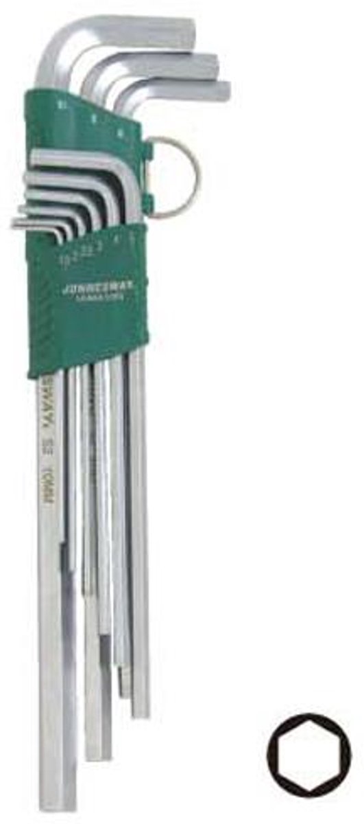 Jonnesway H03SA109S Serie - Ergonomische Imbusset - Extra Lang - Cr-V Staal