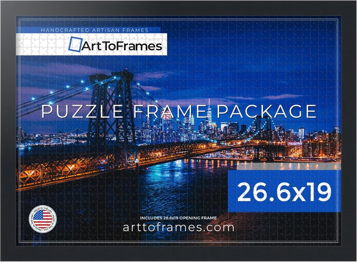 Puzzellijst Rechthoekig - Fotolijst Wandmontage - Puzzels Presenteren - Diepe Rabbet Pasvorm - 67.6 x 67.6 cm - Zwart