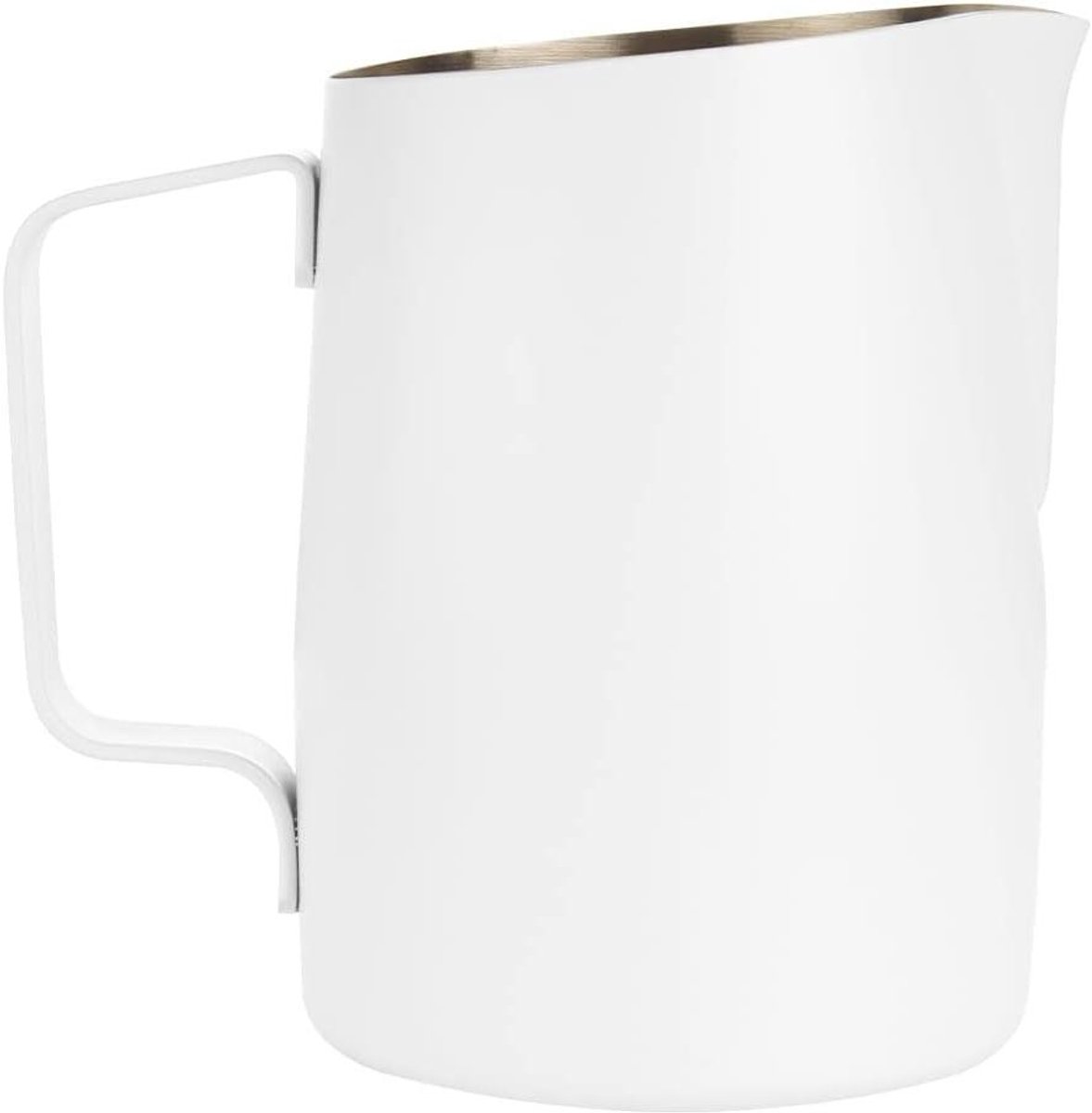 Melkopschuimkan met Handvat - Stoomkan Melk - Latte Art Maken - Puntmond Ontwerp - 600ml - Wit