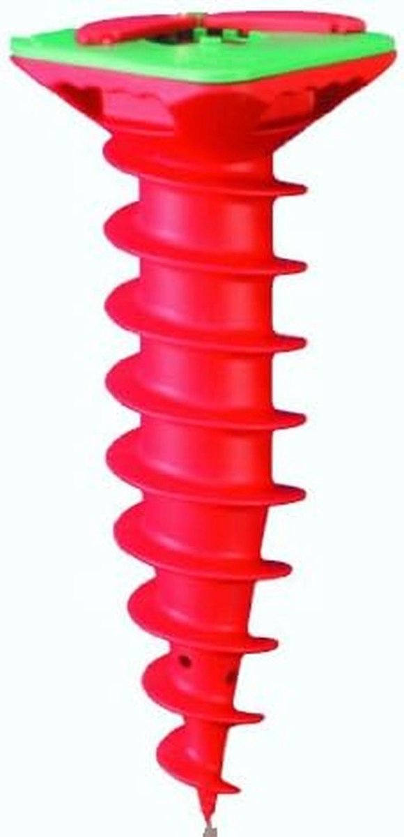Bevestigingsschroef Droogmolen - Grondanker Waslijn - Stabiele Droogmolen - Verankerbaar zonder beton - 55 50 40 mm - Rood