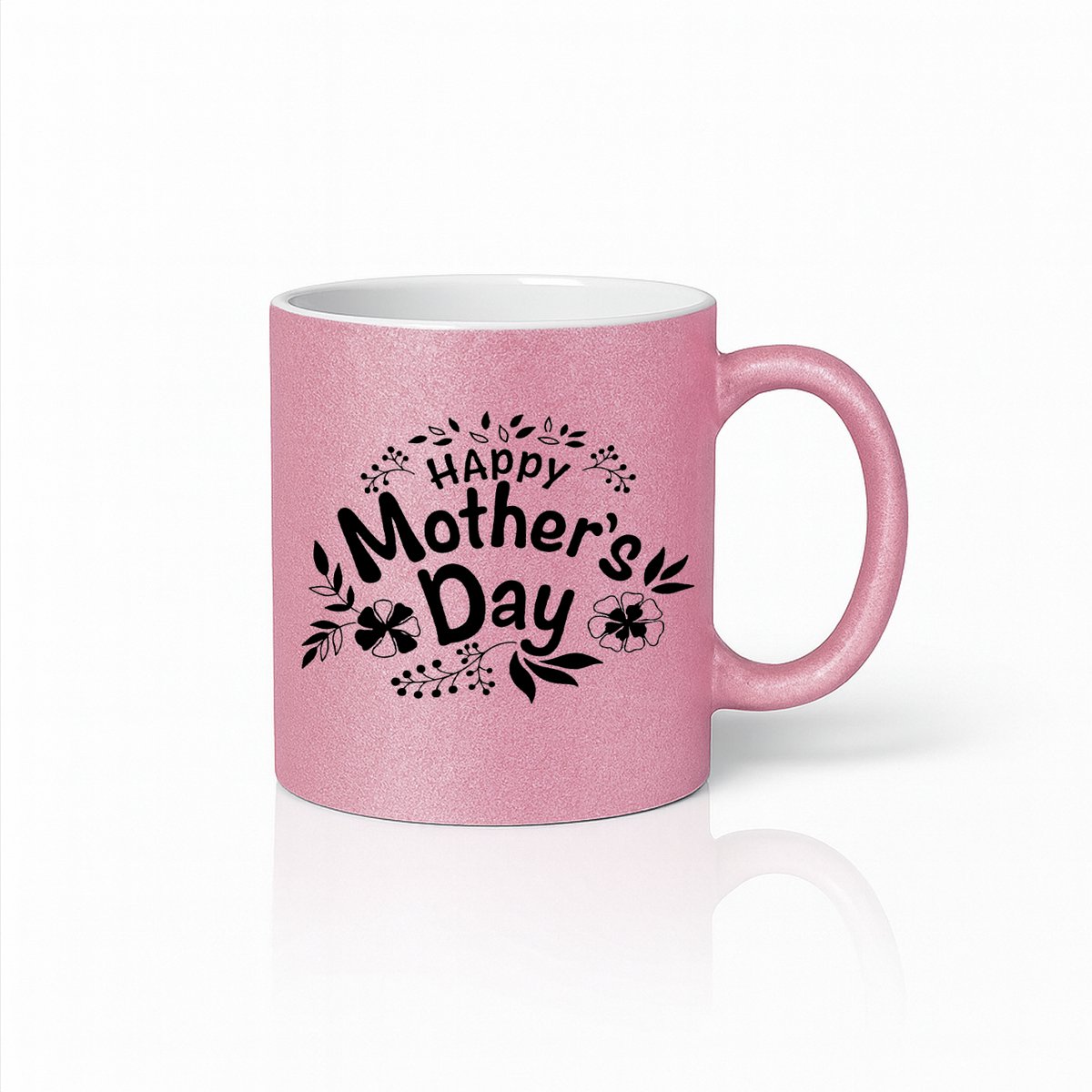 Happy Mother's Day Roze Mok - Bloemenprint Moederdag Cadeau - Keramische Beker