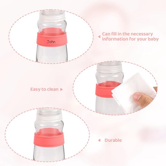 Fles Labels - Naam Stickers - Baby Fles Identificatie - Herbruikbaar En Beschrijfbaar - 8 Stuks - Multicolor — afbeelding 4