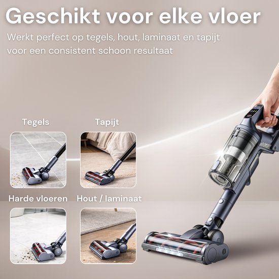 Vesora® 3-in-1 Buigbare Steelstofzuiger Draadloos zonder Zak - FLEX - Draadloze Stofzuiger - Kruimeldief Snoerloos - Vacuum Cleaner - Handstofzuiger - Stofzuiger Steel met Hepa Filter - Stofzuiger Huisdieren - Zakloze Stofzuiger