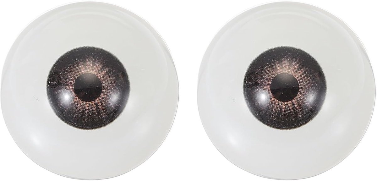 Killogood Een paar realistische acryl oogbollen - plastic halve oogbollen - 30 mm veiligheidsogen - geschikt voor maskers - Halloween-rekwisieten en knutselwerkjes (bruin).
