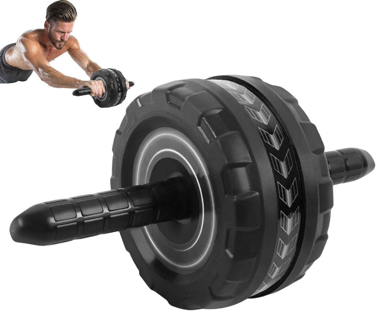 Oefenwiel Set - Buikroller Fitness - Kracht Training - Antislip Grepen - Zwart