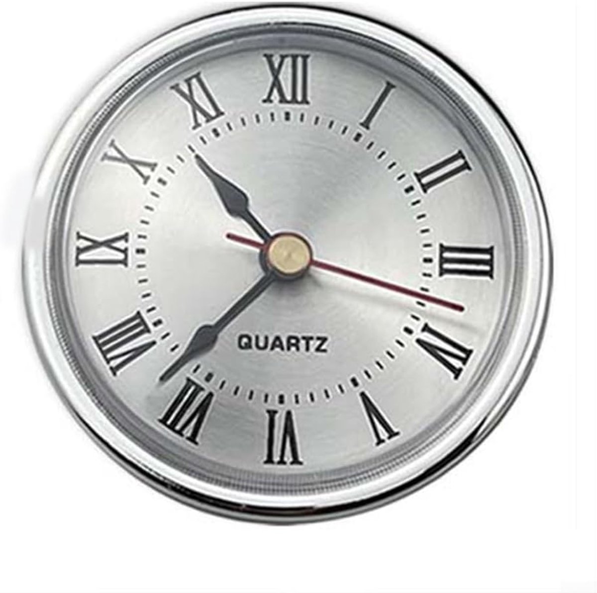Klok Inzetstuk - Uurwerk Vervanging - Doe Het Zelf - Romeinse Cijfers - 65mm Diameter - Zilver
