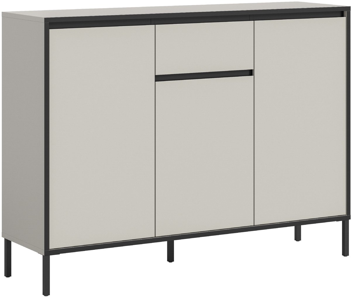 Xonox.Home Ladekast Tron B/H/D: 136x101x38 cm in kasjmierlook en zwart imitatie kasjmier