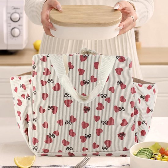 Picknicktas - Picknickmand - Lunchtas - Lunch Bag - Koeltas - Koelrugtas - Koelrugzak - Cooler Bag - Thermotas - Corduroy - 12L - Liefde - van Imperatoris van Imperatoris — afbeelding 4