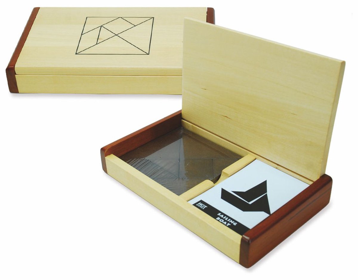 HOT Games tangram houten puzzelspel dubbel kist 60 voorbeelden.
