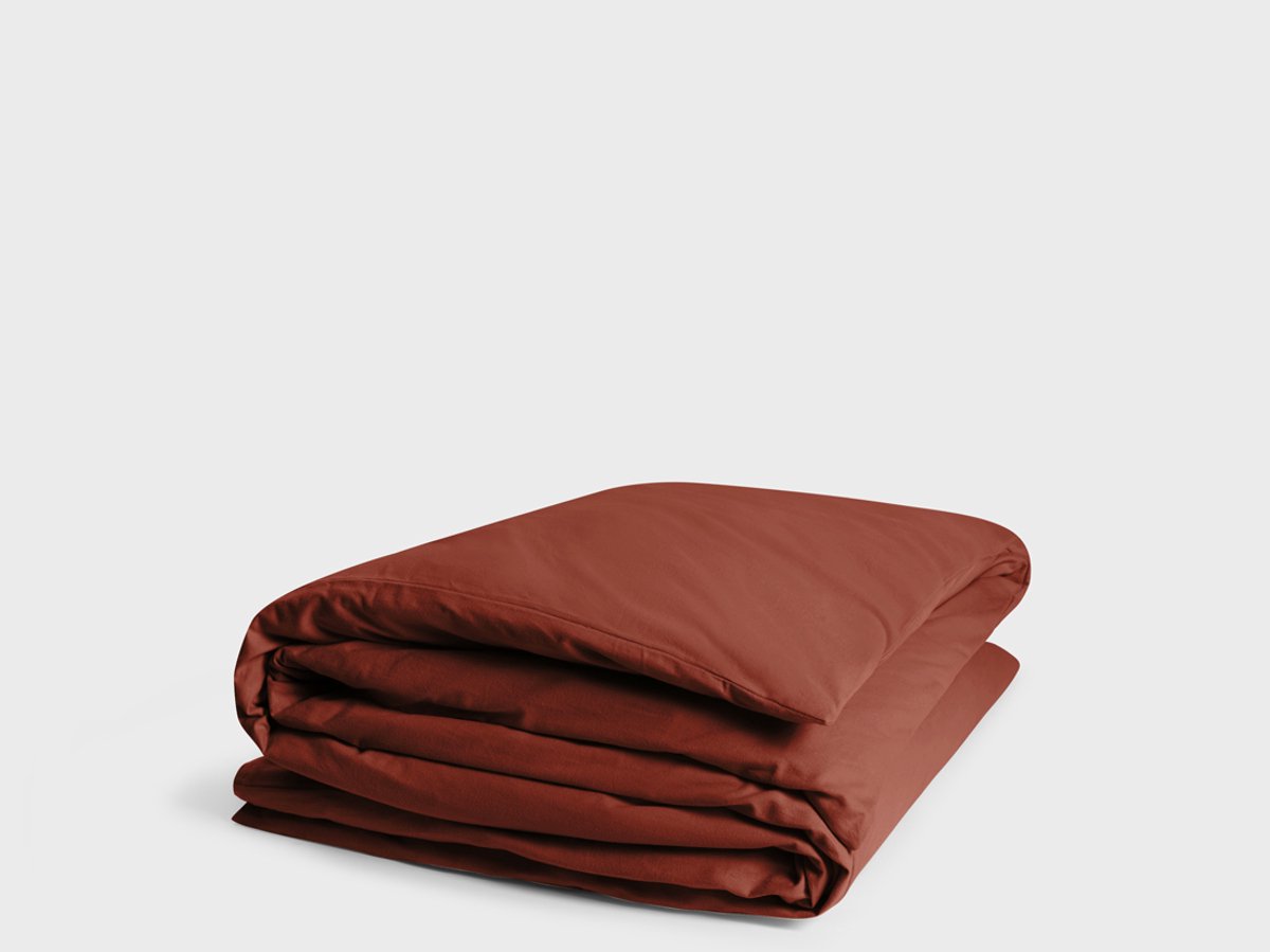 Yumeko dekbedovertrek flanel fluweel rood 200x200 (zonder slopen) - Biologisch & ecologisch