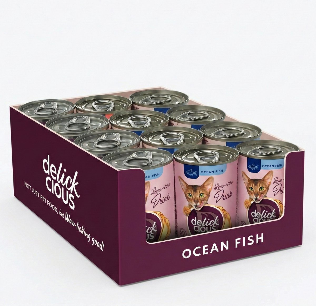 DELICKCIOUS katten drink met oceaanvis 12x140g