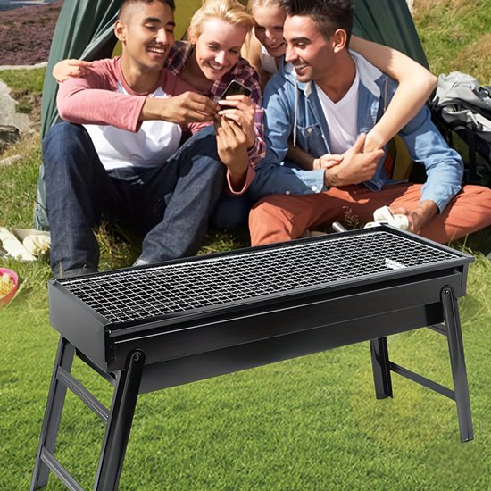 Opvouwbare Houtskool BBQ Grill - Draagbare RVS Camping Barbecue met Inklapbare Poten - Compacte Grill voor Buiten & Reizen van Merkloos — afbeelding 2