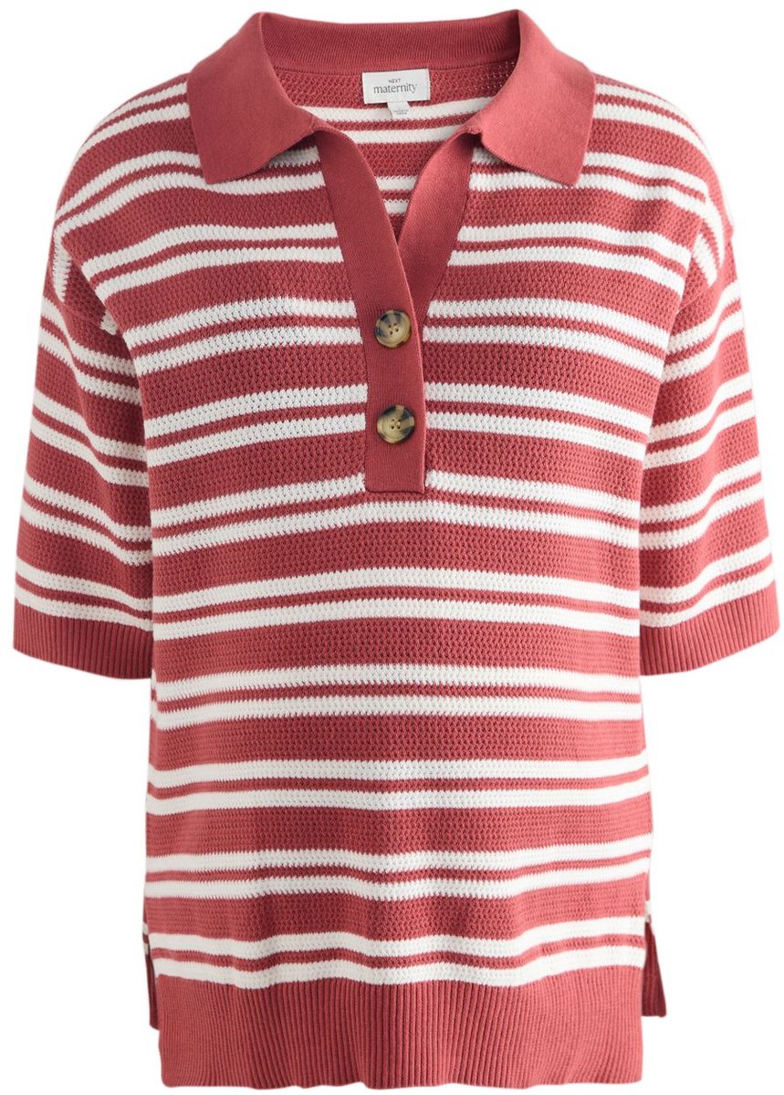 Next - Dames - Gebreid zwangerschapsrugbyshirt - Rood