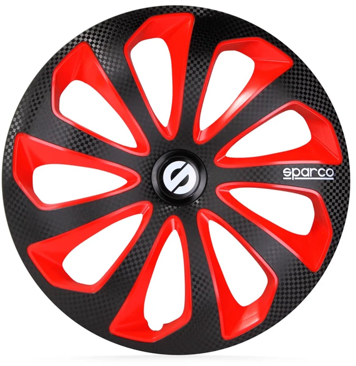 Satz Sparco Radzierblenden Sicilia 15-Zoll Schwarz/Rot/Karbon