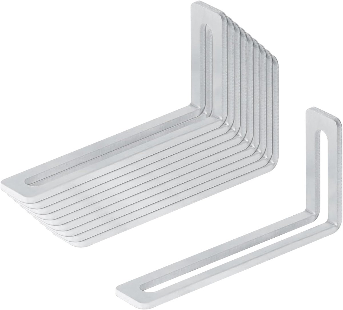 Verstelbare Hoekbeugels - L-vorm Beugels - Meubelreparatie - 4mm Dikte - 14x6.7x2.5cm - Zilver