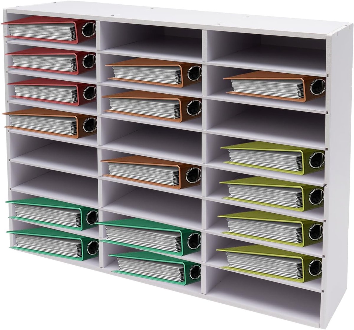 Bureau Organizer - Documentenhouder Brievenbak - Kantoor Opslag - 24 Vakken MDF - 73.7 x 30.2 x 59.6 cm - Wit