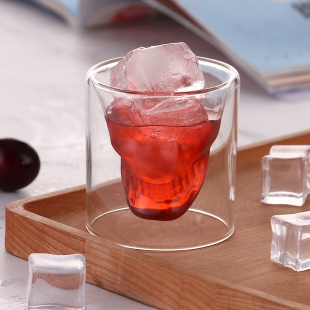 2 Skelet Wijnglazen, Gepersonaliseerde Party Bar Thema Drankcontainer, 75ml