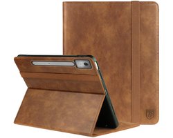 Rosso Element Hoes Geschikt voor Lenovo Idea Tab Pro 12.7 | Book Case | Volledige bescherming | Elastische band | Sleep/Wake functie | Met Penhouder | Verstelbare standaard | Bruin