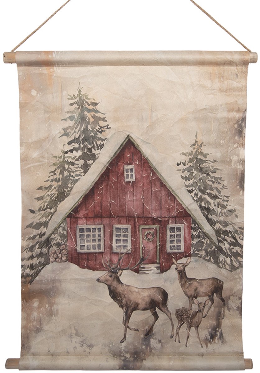 Clayre & Eef Wandkleed 55x3x75 cm Beige Textiel