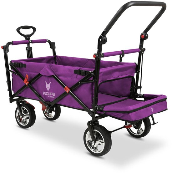 FUXLIFE by FUXTEC CT800 Bolderkar Handkar - Opvouwbaar - Paars - Ideaal voor Strand, Festival & Boodschappen - Transportwagen - Max. 75kg — afbeelding 5