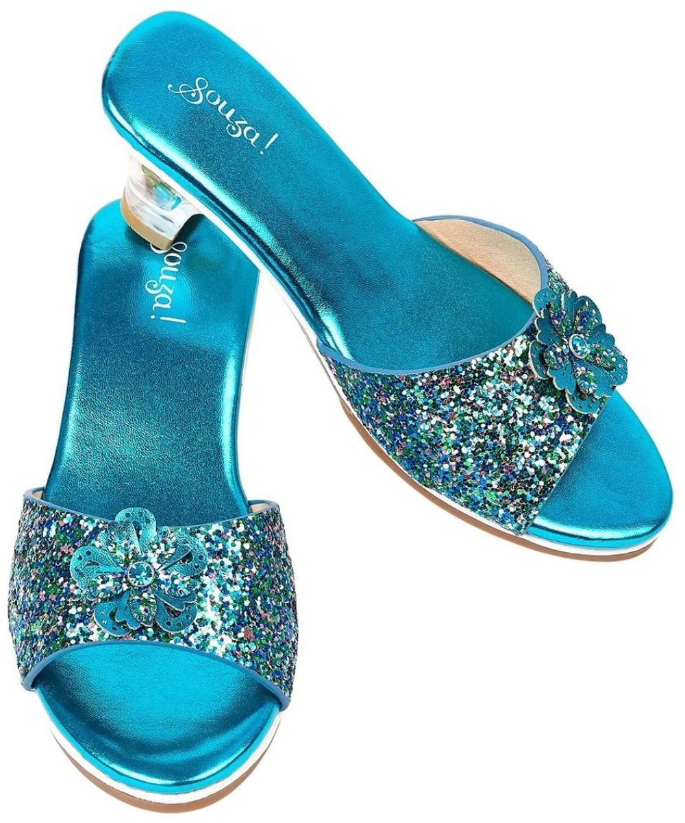 Souza for Kids hoge hak slipper Annelle blauw metallic maat 30/31 kinderschoen.