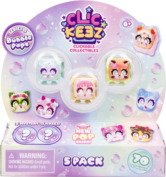 Clickeez Series 3 - 5 Pack - Fidget - Verzamel ze allemaal - Anti Stress - Speelgoed - Ontspanning - Toetsenbord Fidget – Met nieuw klikgeluid!