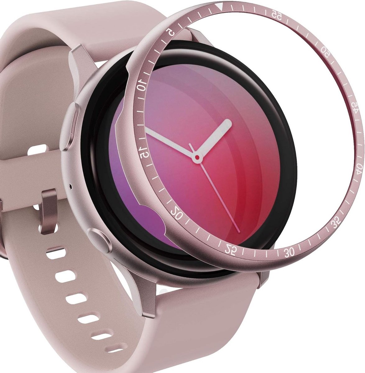 Bezel Styling voor Samsung Galaxy Watch Active 2 40mm - RVS Bezel Ring met Plaklaag, Krasbescherming en Duurzame Bescherming voor Jouw Smartwatch