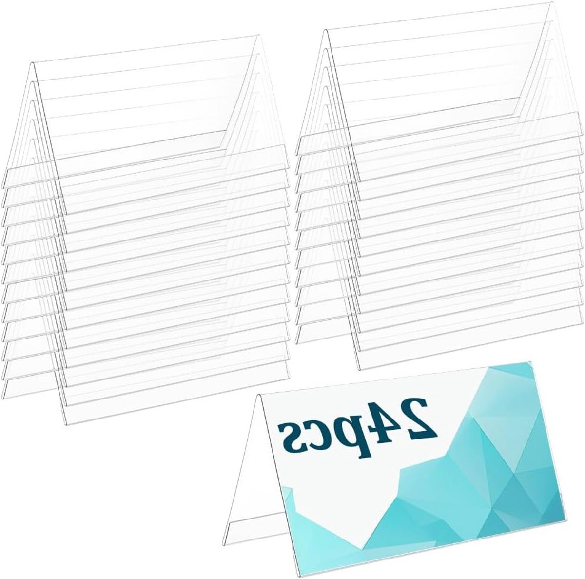 24 Stuks Acryl Tafelnaamplaatjes - V-vormige Acryl Houder voor Kantoor, Conferenties en Vergaderingen - Desk Frame voor Professioneel Gebruik en Trainingen