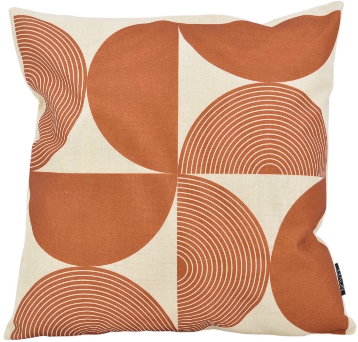 NOVÉE Sierkussen Retro Curve #2 | 45x45 cm | Katoen/Linnen bruin