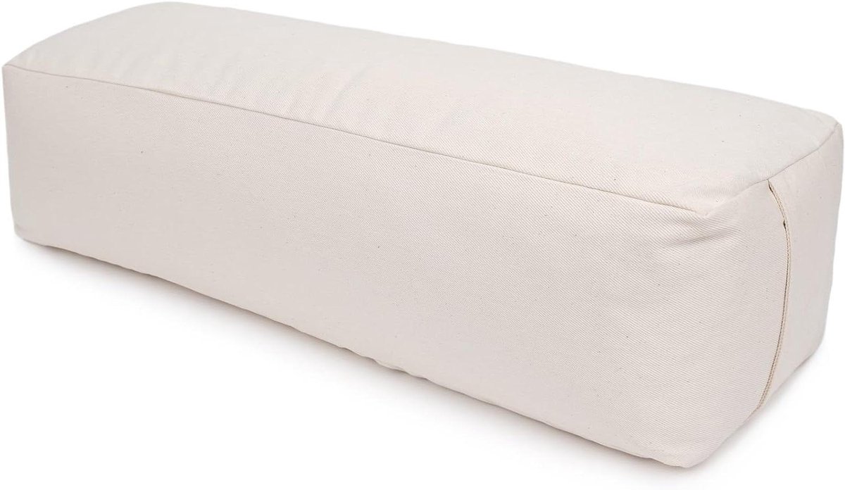 Vierkante bolster - Pilates kussen - Yoga oefeningen - Regionaal geproduceerd - 60 x 20 x 14 cm - Natuurlijk