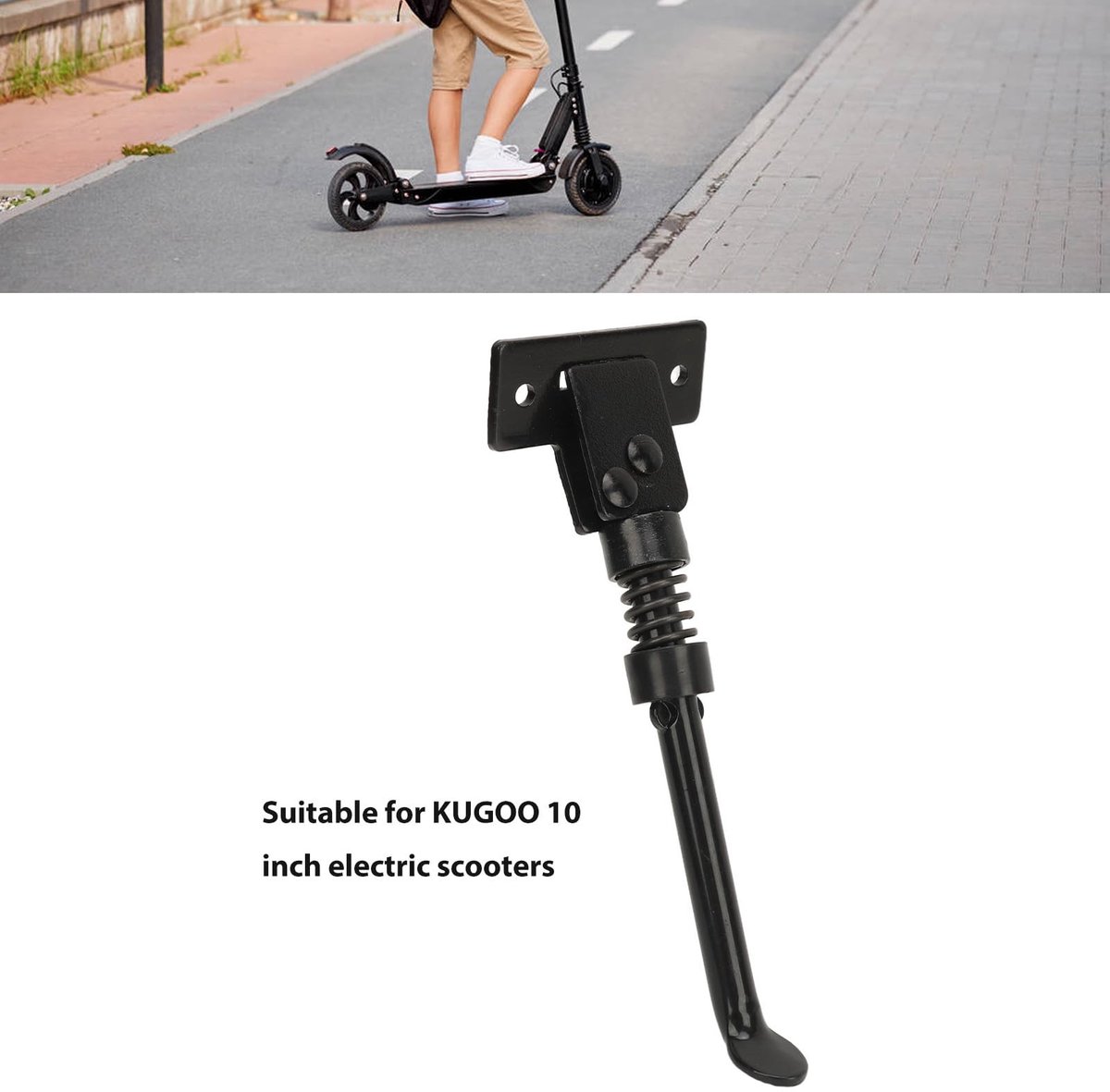Allecto - Elektrische step-standaard - Voetsteunhouder - Zwart - Inklapbare elektrische step - Parkeerstandaard voor Kugoo M4 - Geschikt voor 10 in...