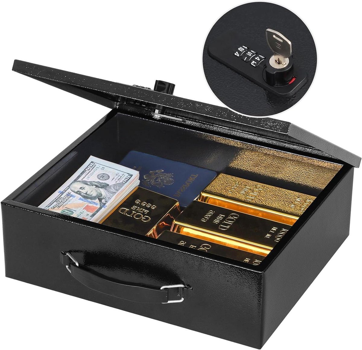 Brandwerende Slotbox - Documentenkluis Brandveilig - Waardevolle Spullen Beveiligen - Dubbel Slot Systeem - 332 x 30 x 115 cm