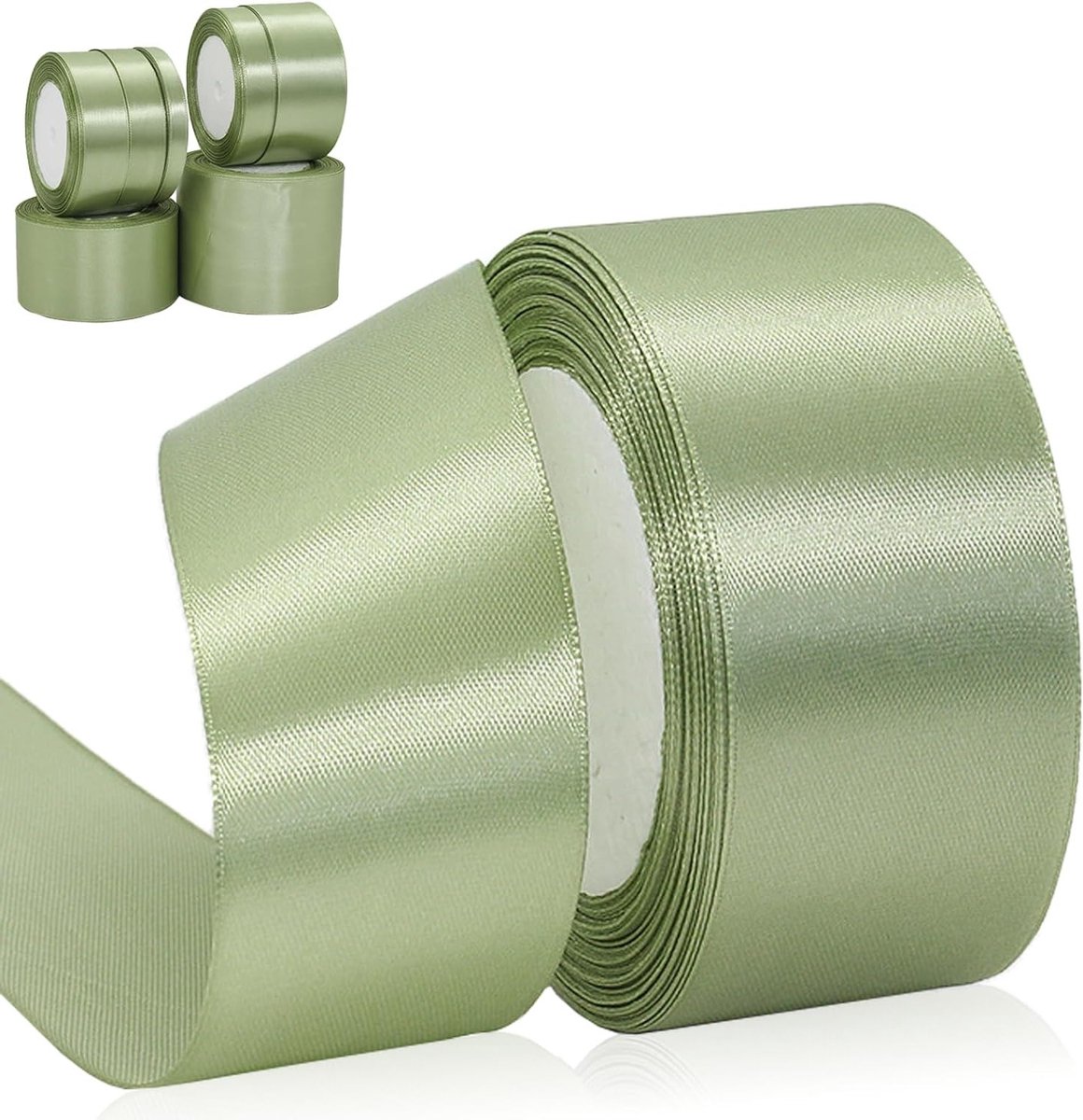 Lintrol in Sage Green - 4 cm Breed, Perfect voor Decoratie, Cadeaus en Creatieve Projecten