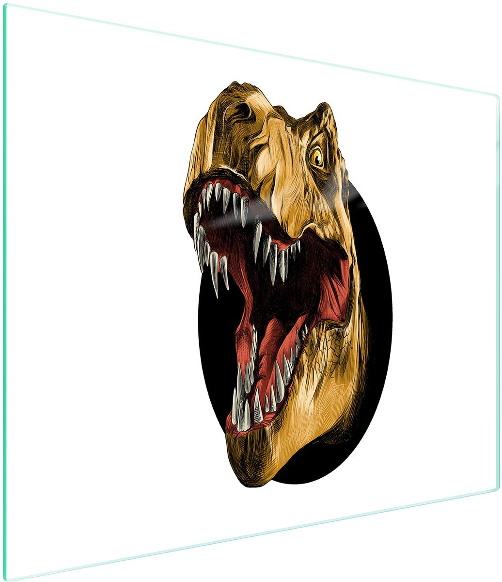 TMK ArtDeko - Snijplank - 52x30cm - Glas - Dino-motief