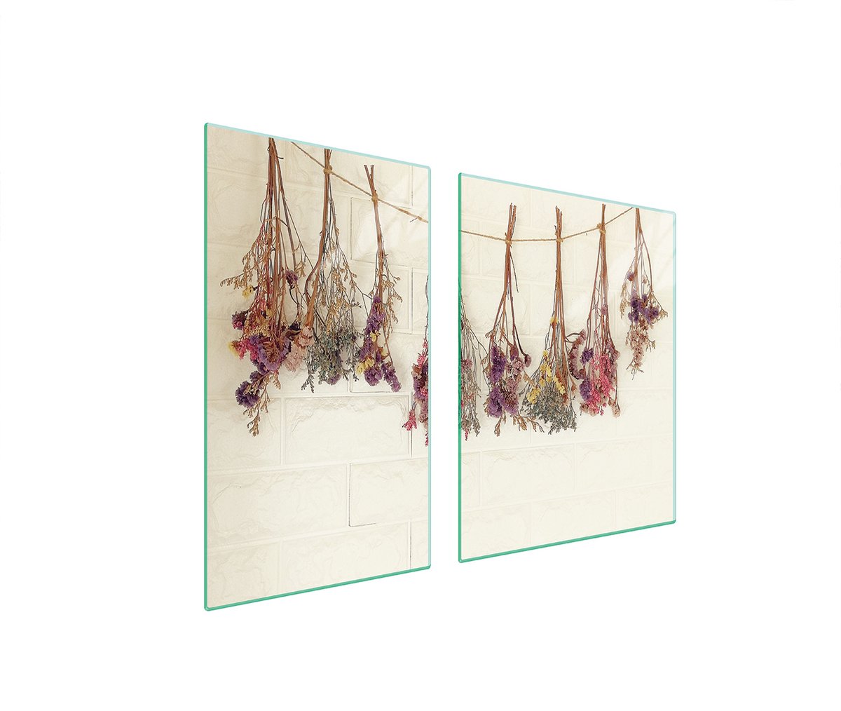 TMK ArtDeko - Snijplank en Beschermplaat - Glas - 100x52 cm - Kleurige Bloemen