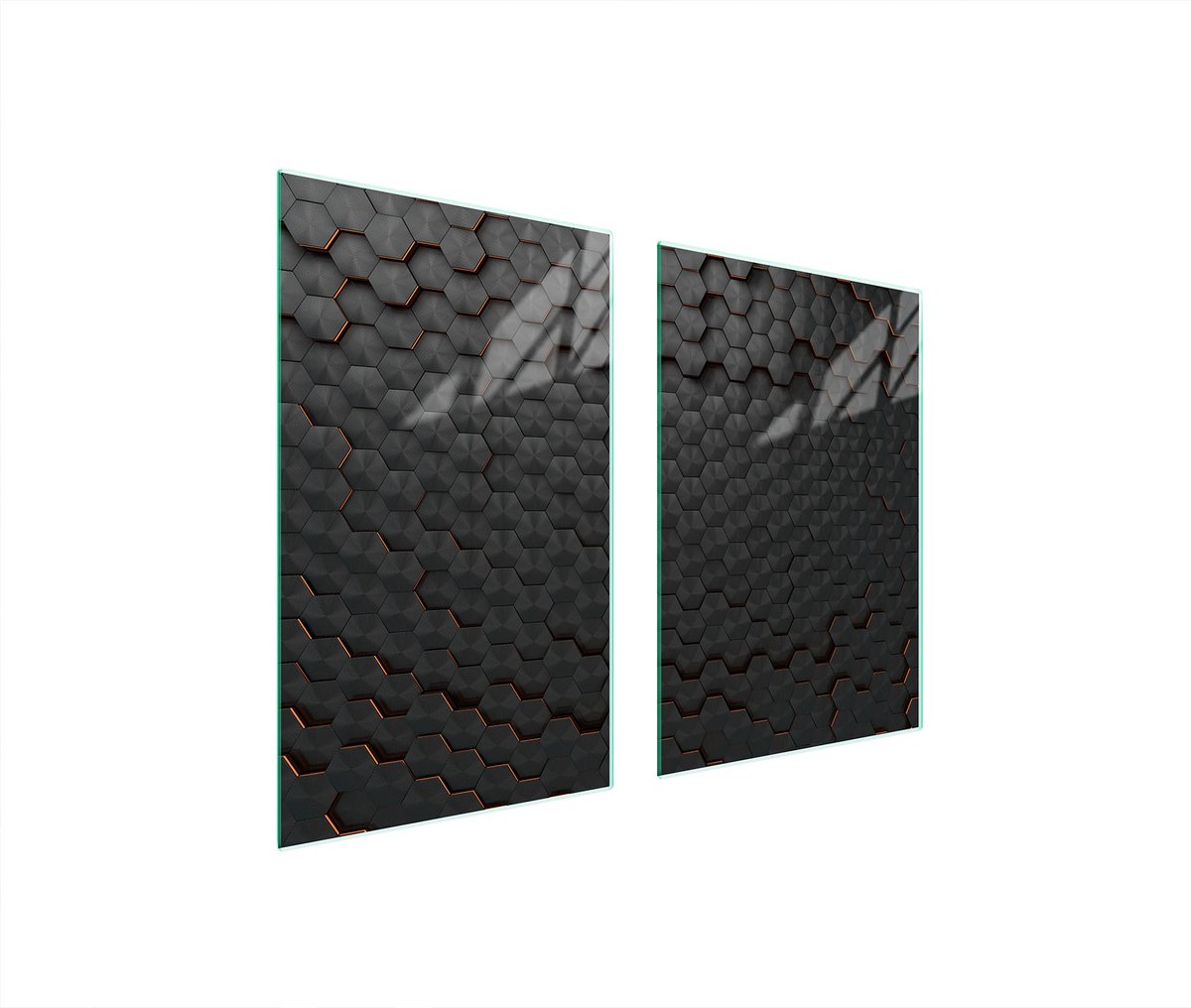TMK ArtDeko - Beschermende Glazen Plaat - 65x52 cm - Zwart