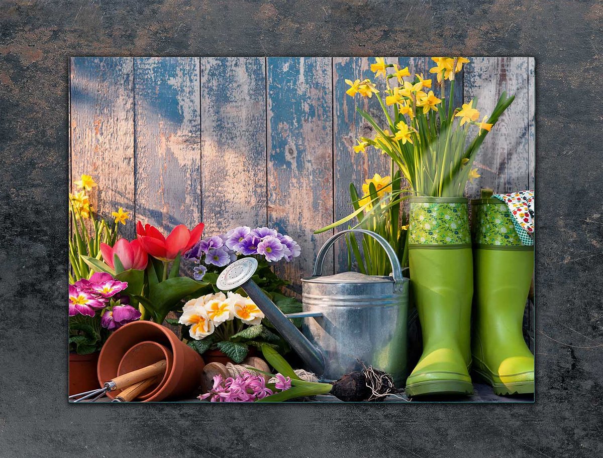 TMK ArtDeko - Keukenbeschermer van Glas - 70x52 cm - Tuinontwerp