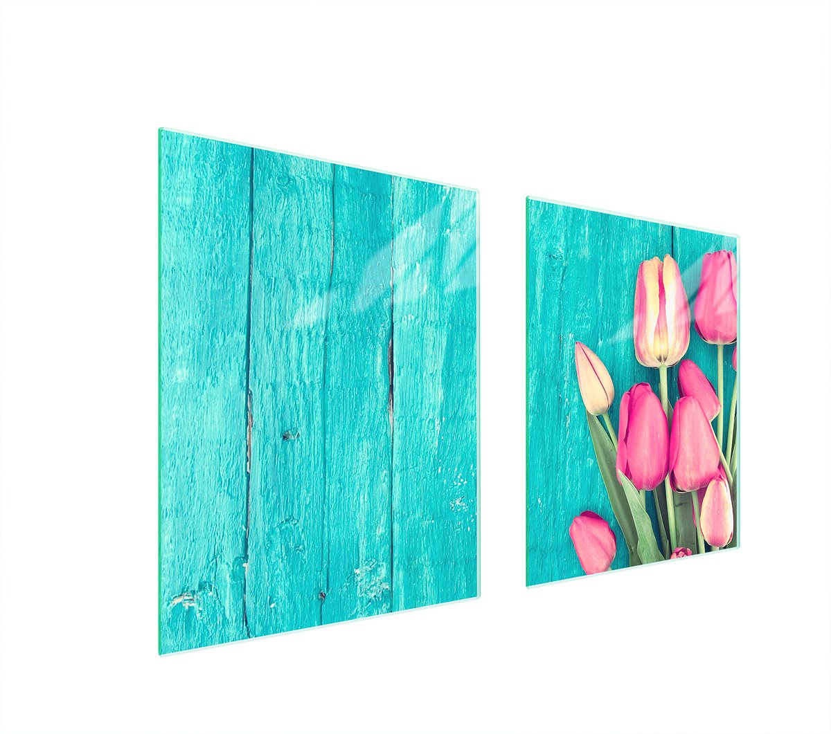 TMK ArtDeko - Tulpen Beschermplaat - 85x52 cm - Smaakvol - Goede Kwaliteit