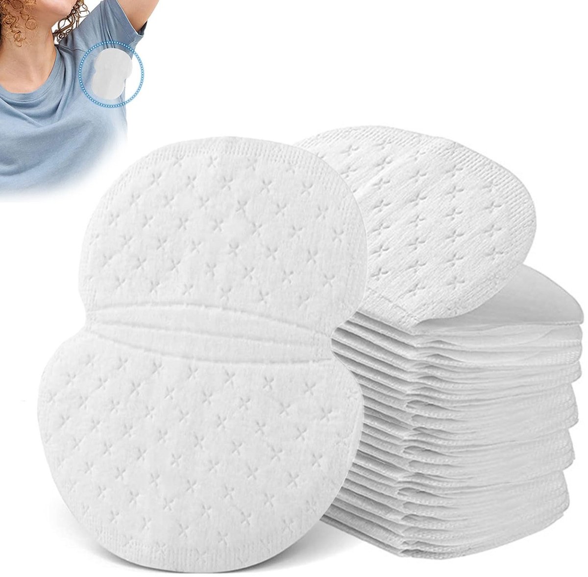 Allecto - Onderarm Zweetpads - Vochtabsorberend - Verstevigende Pads - Pack van 100 - Ideaal voor Sport - Comfortabel en Ademend - Geschikt voor Ma...